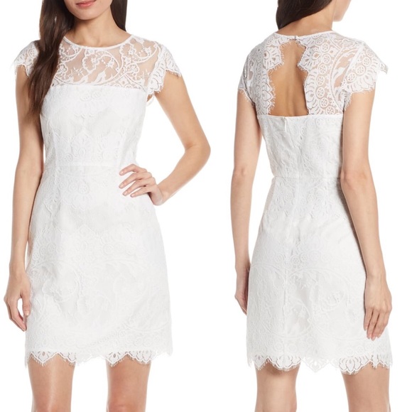 jayce lace sheath cocktail dress
